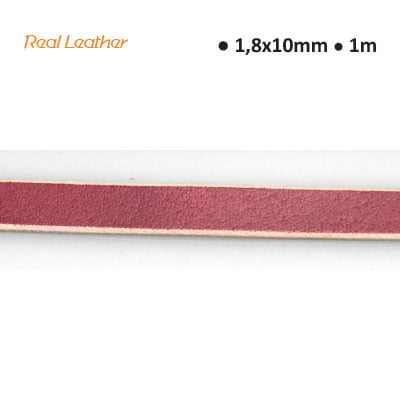 Real leather scavenge 1.8x10mm x1m dark red