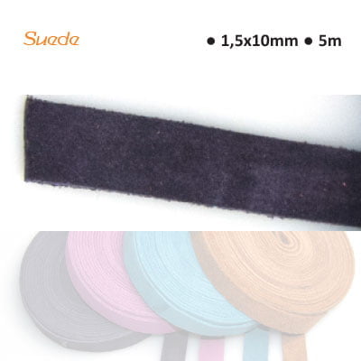 Suede 1.5x10mm x0.5m aubergine