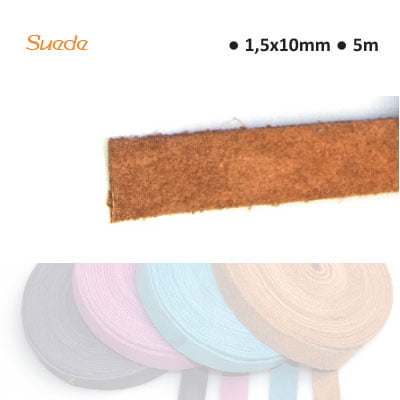 Suede 1.5x10mm x0.5m champagne