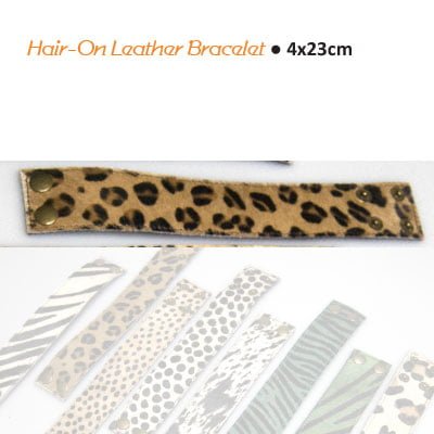 Hair-on leather bracelet 4x23cm tiger brown