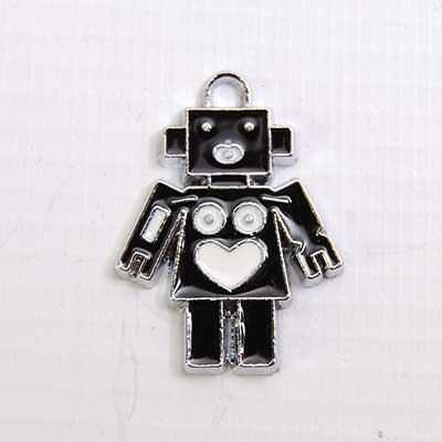 Bedel. verzilverd. Robot.  21x29 mm