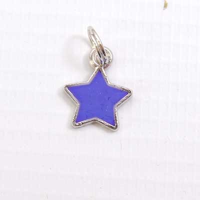 Bedel. verzilverd. ster lila.  10 mm