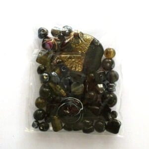 Crackle mix beads ass. zwart 60gr.