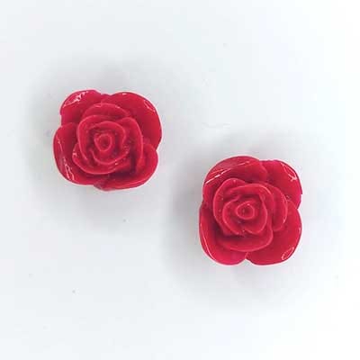 2x cabochon roos rood 22mm
