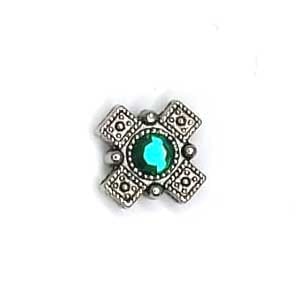 metal slider bead emerald rhinestone 10mm
