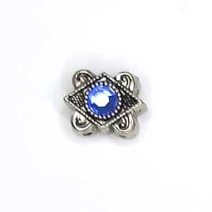 metal slider bead sapphir diamond 10mm