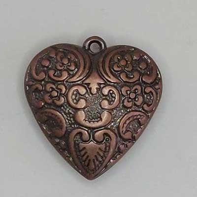 Ornamentkraal hart koper (1st)