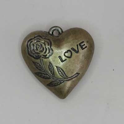 Ornamentkraal hart brons Love (1st)